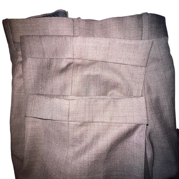 Axist 36/30 Men's Pleated Cuffed Brown with Slight Sheen Career Dress Pant - Picture 5 of 9